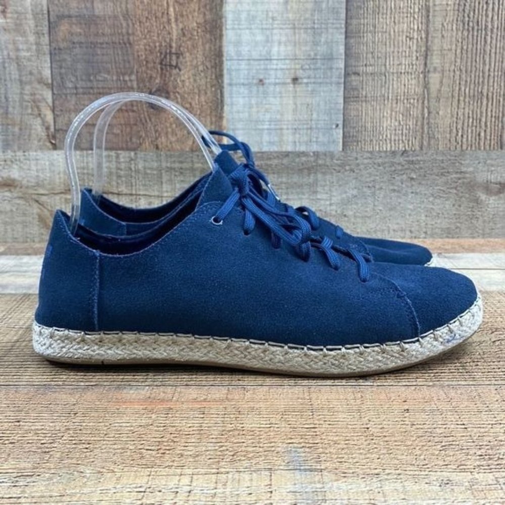 Toms Blue Espadrille Lena Sneakers Womens 8.5 Lace Up Shoes